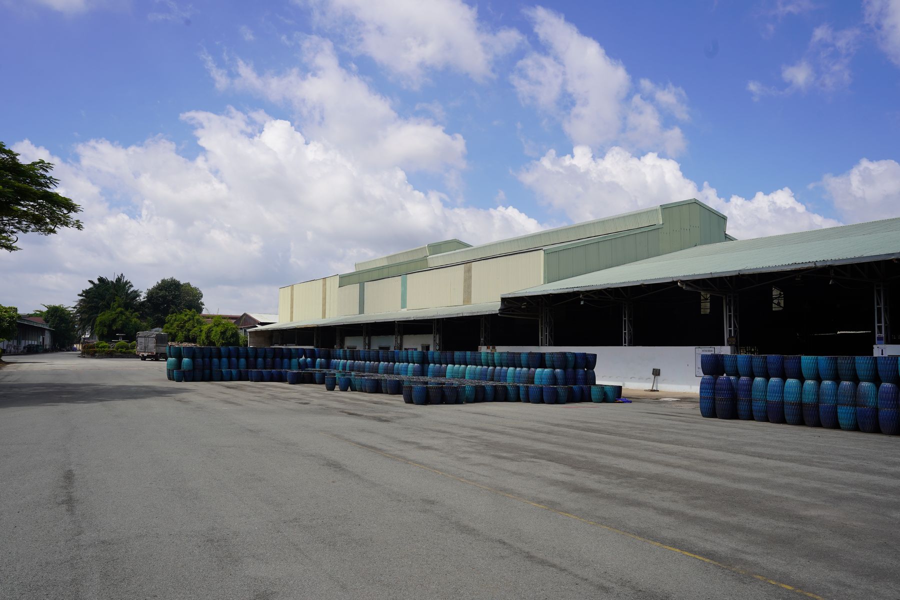 The site frontage on delivery day, TNL & Son factory, Binh Duong, Vietnam